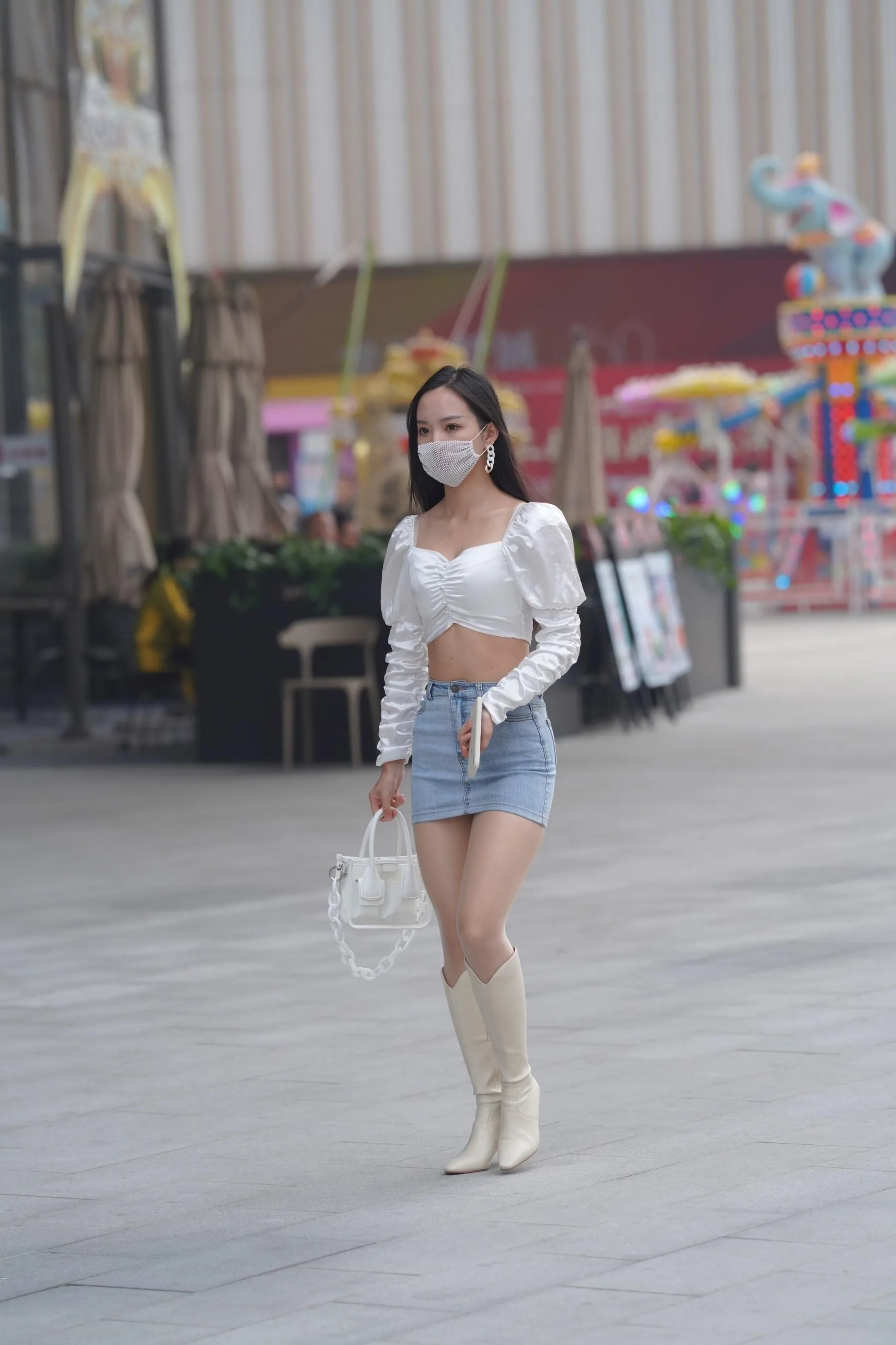魔镜街拍 NO.170 凯恩街拍摄影-牛仔裙小姐姐 [304P]插图5